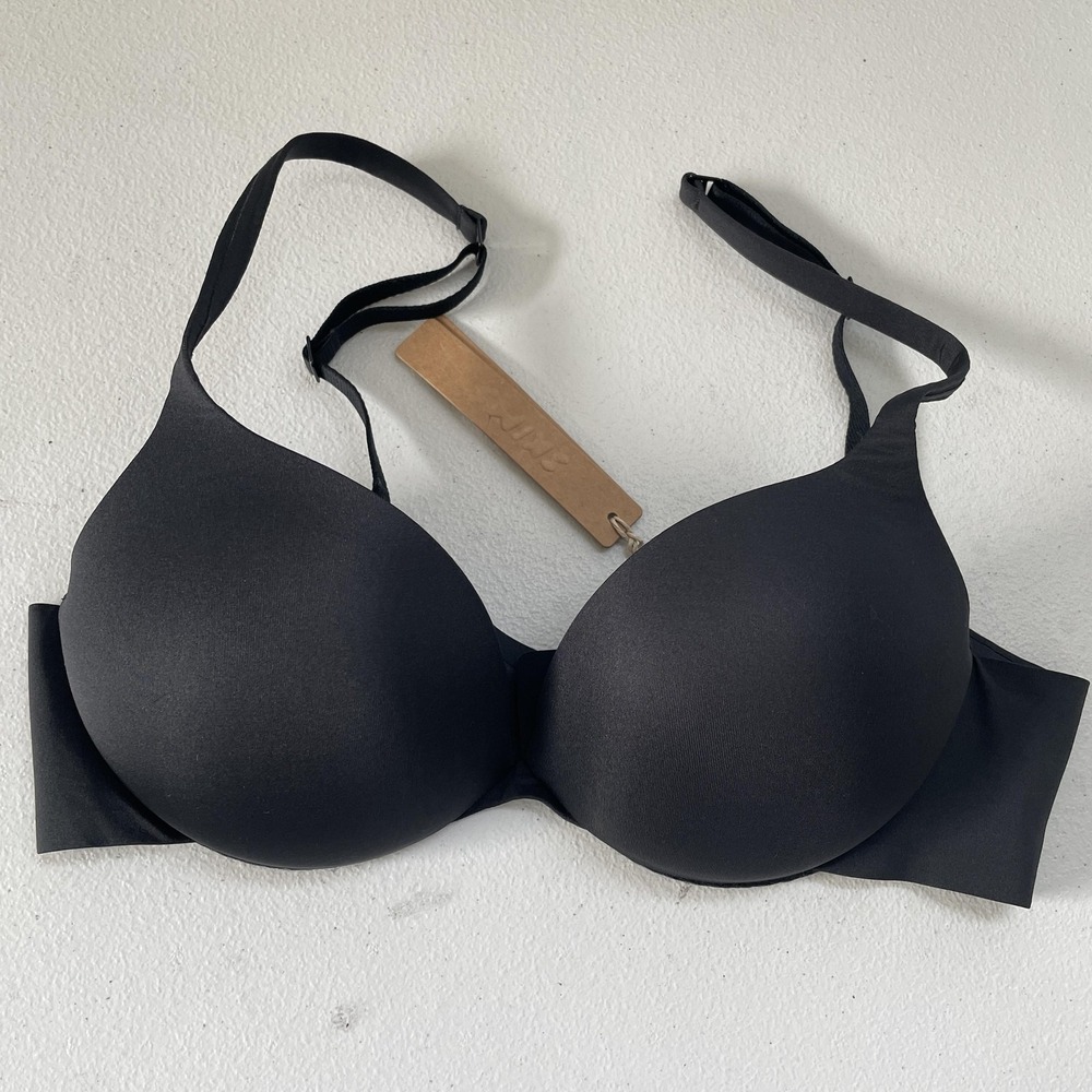 NEW Skims Ultimate Push Up Plunge Bra Womens 34B Black Underwire Smooth Padded